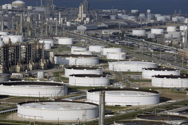 This September 11, 2008 file photo shows Marathon Oil's refinery in Texas City, Texas (AP photo by David J. Phillip)