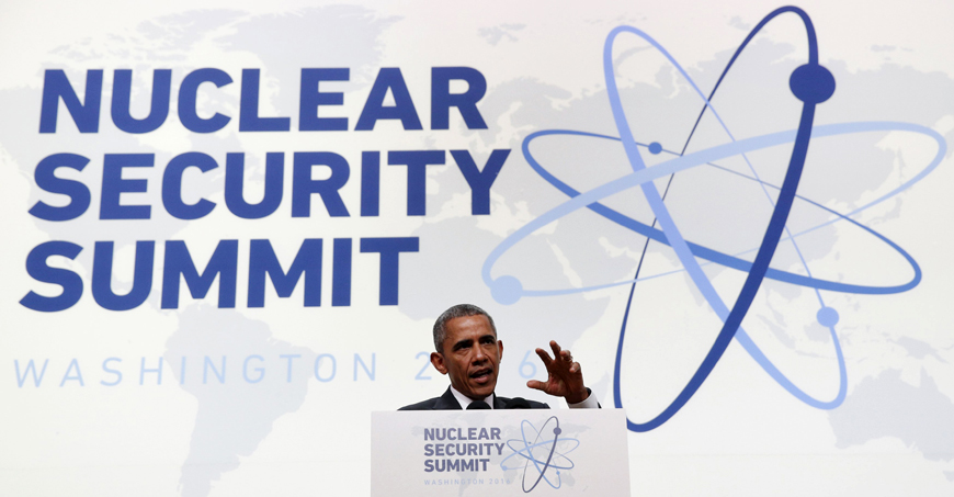 US President Barack Obama speaks during his press conference at the conclusion of Nuclear Security Summit in Washington,  on Friday (Reuters photo)