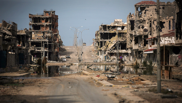 In this October 22, 2011 file photo, a general view of buildings ravaged by fighting in Sirte, Libya (AP photo)