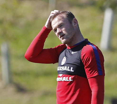 England’s Wayne Rooney during training in St Georgeis Park on Tuesday (Reuters photo)