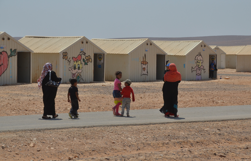 The Azraq Refugee Camp, some 100km east of Amman and 20km west of the town of Azraq in Zarqa Governorate, is home to over 18,000 people (File photo)