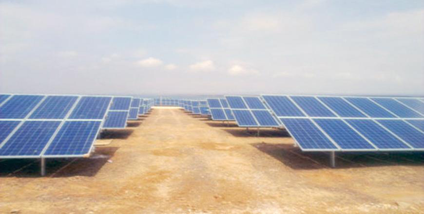 In this undated photo, a solar energy project implemented in the south of Jordan can be seen (Photo courtesy of Energy Ministry)