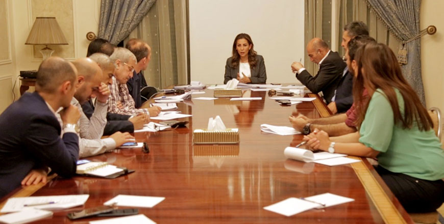   Minister of State for Media Affairs and Government Spokesperson Jumana Ghunaimat meets with chief editors and representatives of media outlets on Sunday (JT photo)
