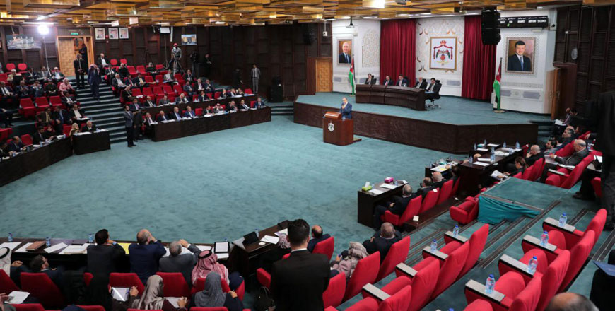 Deputies are seen under the Dome during the Lower House's session on Tuesday (Photo by Osama Aqarbeh)