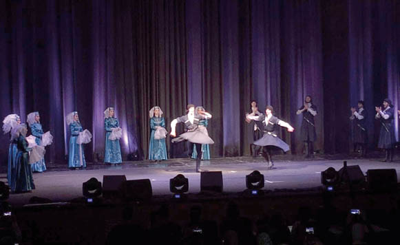 US music group, the Exchange, and Circassian dance troupe Al Jeel Al Jadeed (The New Generation) perform at the Cultural Palace in Amman on Wednesday (Photos by Muath Freij) 