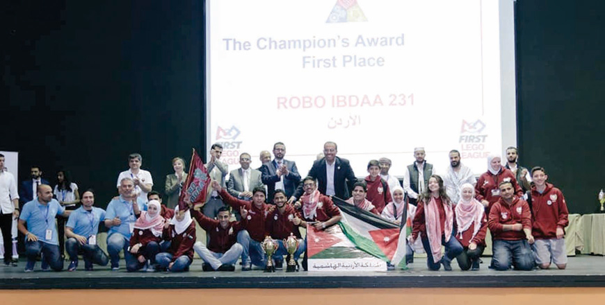 The Robo Ibdaa team poses for a group photo in Egypt recently (Photo courtesy of Robo Ibdaa)