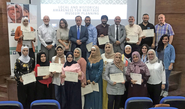 Participants of the USAID ‘Local and Historical Awareness for Heritage Museum Planning’ training pose for a group photo (Photo courtesy of USAID)