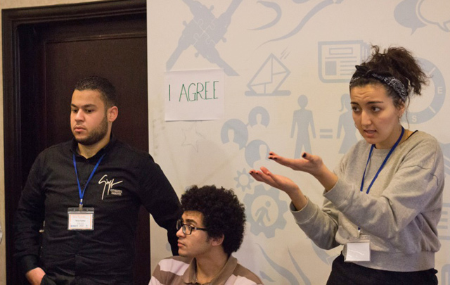 Young peacebuilders from across the MENA region take part in the YPB programme symposium in Amman recently (Photo courtesy of UNAOC)