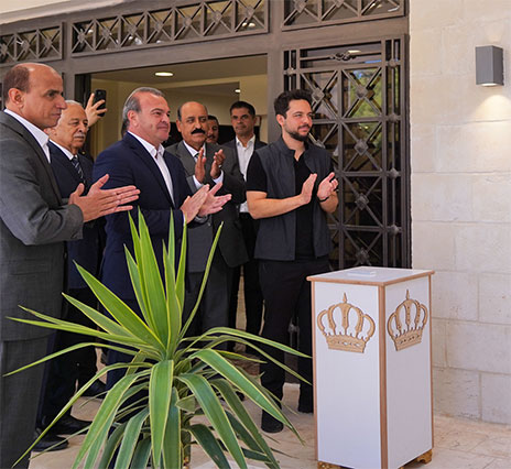 HRH Crown Prince Hussein during the inauguration of the military retirees club in Ajloun on Thursday (Photo courtesy of Royal Court)