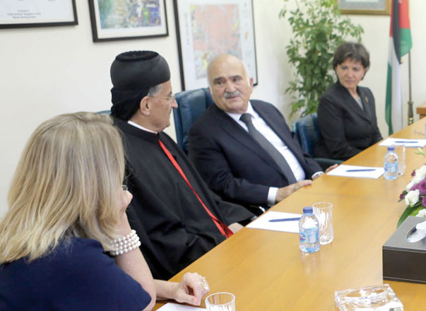 HRH Prince Hassan receives Lebanon’s Patriarch Moran Mor Bechara Boutros Al Rahi in Amman on Monday (Petra photo)