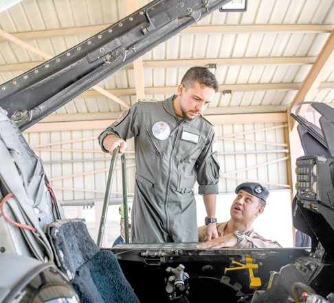 HRH Crown Prince Hussein tours Muwafaq Salti Airbase in Azraq in the eastern desert on Tuesday (Photo courtesy of Royal Court)
