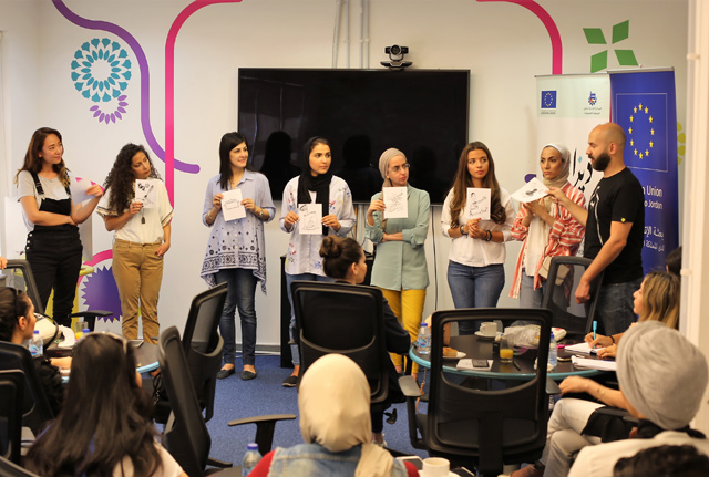 Young Jordanian creators participate in a design and fashion bootcamp in Amman this week (Photo courtesy of Dezain Space)