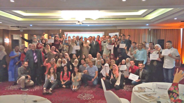The EU-funded HOPES project awarding Jordanian and Syrian students with scholarships for a one-year bachelor and master's degrees to continue their final year of study at several Jordanian universities (Photo by Raed Omari)