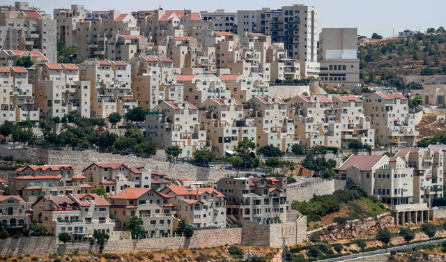 This file photo taken on July 16, shows a view of the Israeli settlement of Efrat on the southern outskirts of Bethlehem in the occupied West Bank (AFP photo)