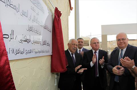 Royal Court Secretary General Yousef Issawi inaugurates a number of Royal initiatives projects in Zarqa on Tuesday (Petra photo)