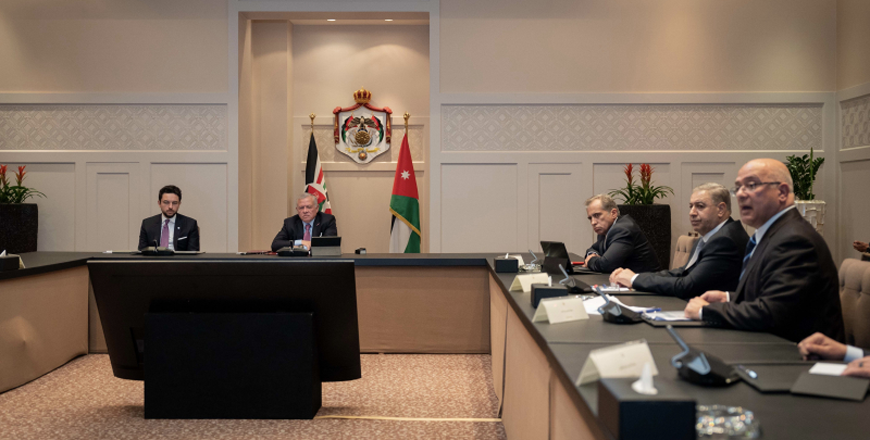 His Majesty King Abdullah on Tuesday directs the government to facilitate the Arab Potash company’s (APC) projects in water and energy, including solar power initiatives, to enhance competitiveness in global markets (Photo courtesy of Royal Court)