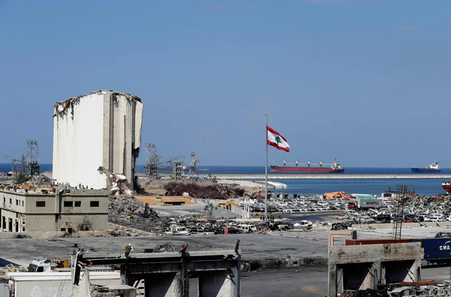 A general view shows the ravaged port of Lebanon's capital Beirut on Tuesday (AFP photo)
