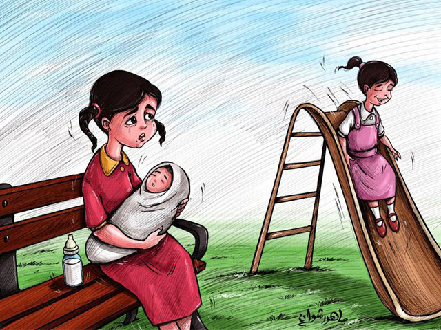 Early marriages strongly hinder the chances for girls to pursue their education and obtain a job later on (Photo courtesy of Tamkeen Facebook page)