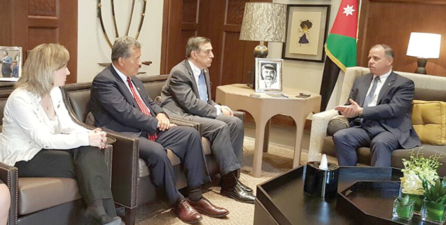 HRH Prince Feisal on Tuesday meets with the US House of Representatives Committee on Oversight and Government Reform at Al Husseiniya Palace  (Petra photo)