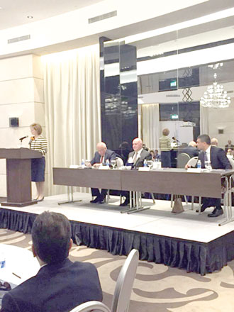 Princess Margareta delivers a speech at the Romanian – Jordanian Business Forum in Amman on Monday (Photo by Camille Dupire )