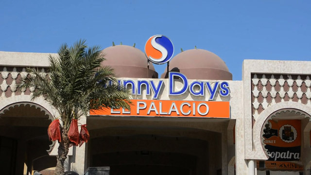 An image grab taken from an AFPTV video on July 14 shows the facade of a hotel along the beach promenade where a stabbing attack took place in the Red Sea Resort of Hurghada (AFP photo)