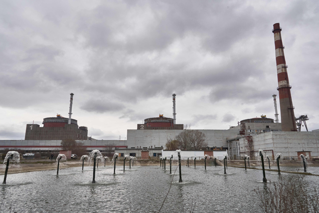 A general view of the Russian-controlled Zaporizhzhia nuclear power plant in southern Ukraine on Wednesday (AFP photo)