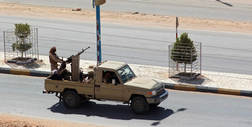   UAE-trained troops drive into the Yemeni city of Shabwa, east of the Red Sea port of Aden, on Thursday (AFP photo)