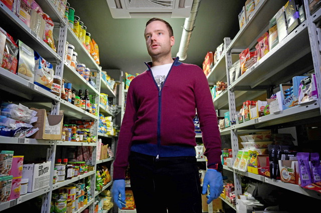 Maxim Avtukhov, chief financial officer and chief commercial officer at Yandex.Lavka — a rapid grocery delivery service launched by Russian Internet giant Yandex, speaks during an interview with AFP at a warehouse in Moscow, on March 22  (AFP photo)