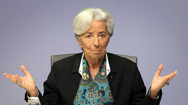 President of the European Central Bank Christine Lagarde addresses the media during a news conference following the meeting of the governing council of the ECB in Frankfurt am Main, on December 12, 2019 (AFP photo)