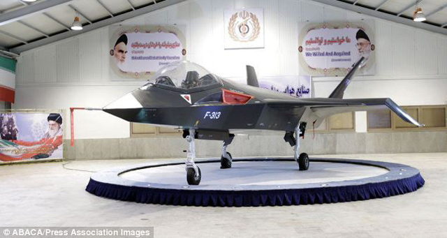 The design of Iran's domestically manufactured fighter-bomber that military officials claim can evade radar has raised the eyebrows of experts ABAC (AFP photo)