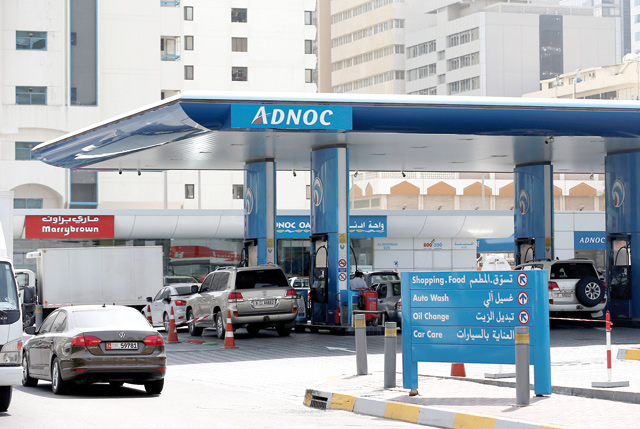 Cars are seen an ADNOC petrol station in Abu Dhabi, United Arab Emirates, on July 10, 2017 (Reuters file photo)