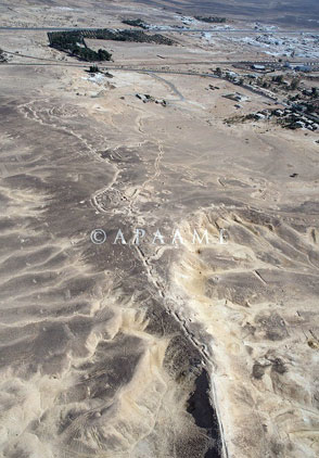    An aerial view of Isfir Maan Trenches from  World War I  (Photo courtesy of APAAME)