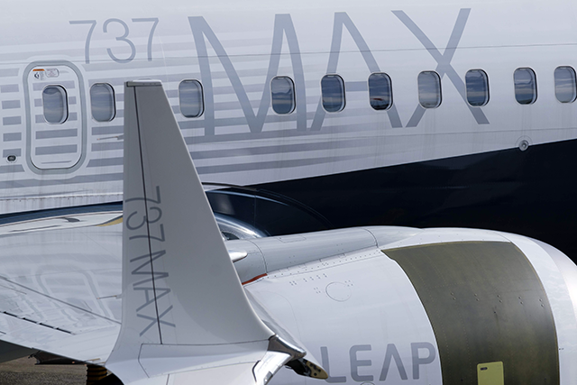 A 737 MAX airplane is pictured on the tarmac with its signature winglet and fuel efficient engines outside the company's factory on March 11, 2019 in Renton, Washington. (AFP photo)