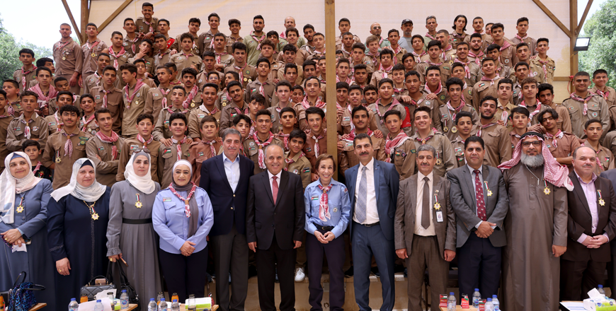 Princess Basma attends the national scout meeting organised by the Education Ministry on the occasion of the Independence Day (Petra photos)