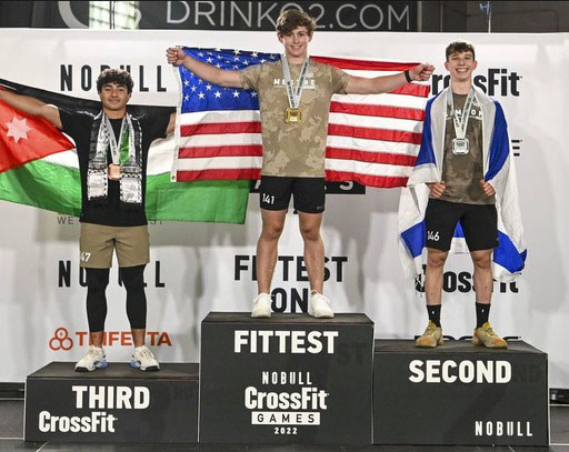 Fifteen-year-old Jordanian Yousef Diab is the first Arab to make it onto the CrossFit Games podium, taking home the title of third Fittest Teen on Earth in 2022 in the contest’s ‘Boys 14-15’ category  (Photo courtesy of Yousef Diab)