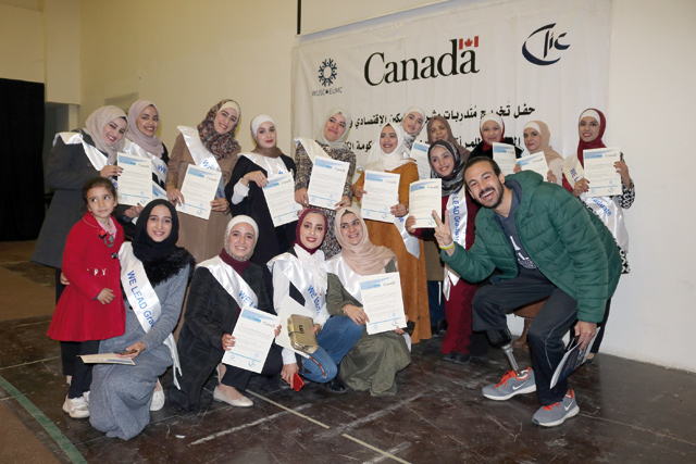 Beneficiaries of the WE LEAD project pose for a group photo (Photo courtesy of WUSC)