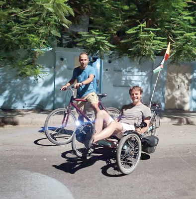 French traveller and adventurer Yves during his electric bicylce tour of Jordan (Photo courtesy of Yves)