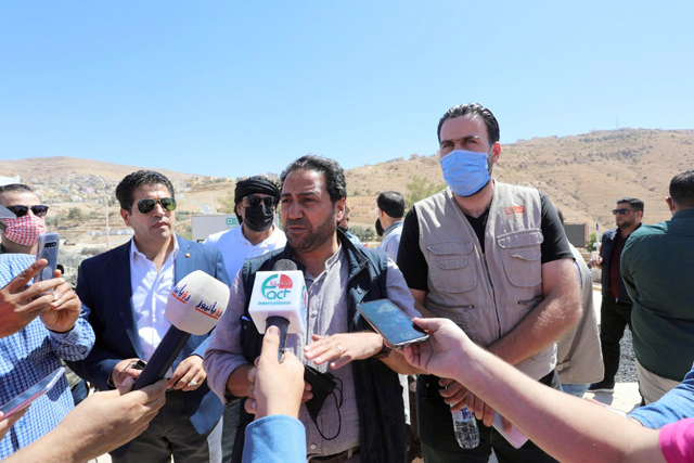Chief Commissioner of Petra Development and Tourism Region Authority Suleiman Al Farajat speaks to journalists during a southern media tour, organised by the Ministry of Tourism and Antiquities and the Jordan Tourism Board (Photo courtesy of Methkal Almuhairat/JTB)