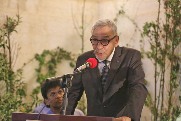 Brazilian Ambassador to Jordan Ruy Amaral speaks during a ceremony at the Brazilian embassy in Amman celebrating Brazilian Independence Day, on Wednesday (Petra photo)