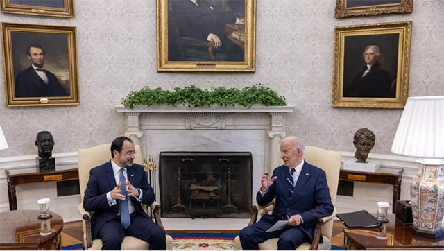 Cypriot President Nikos Christodoulides (L) met United States President Joe Biden in October, 2024, further solidifying his country's more pro-American stance (AFP photo)