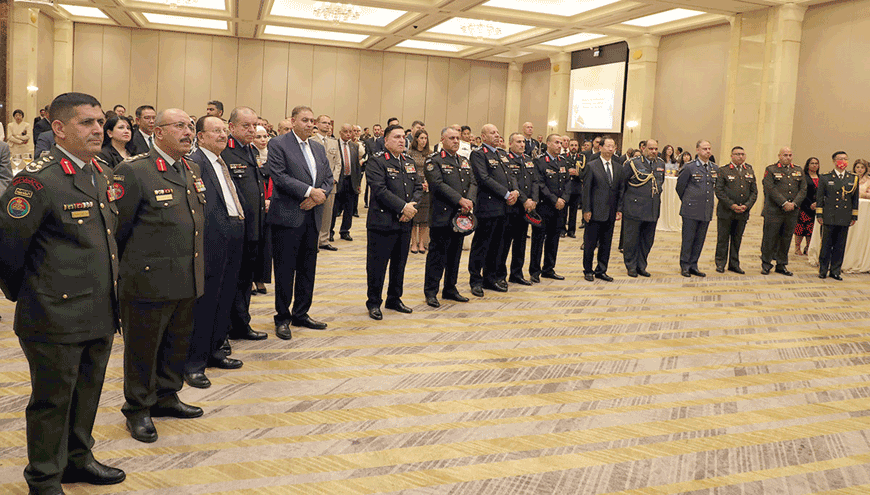 Guests during a reception marking the 96th foundation anniversary of the Chinese People's Liberation Army in Amman on Monday evening (Petra photo)