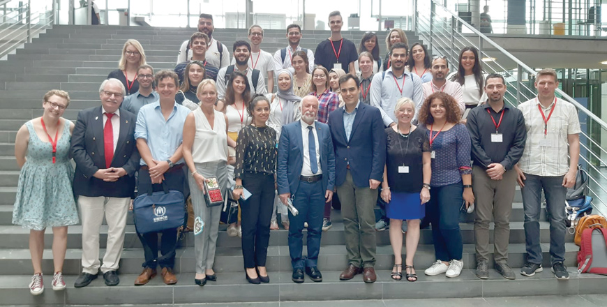 Participants in this year’s youth exchange programme organised by the German Jordanian Friendship Association pose for a picture in Deutsche Bundestag in Berlin (Photo courtesy of DJG)