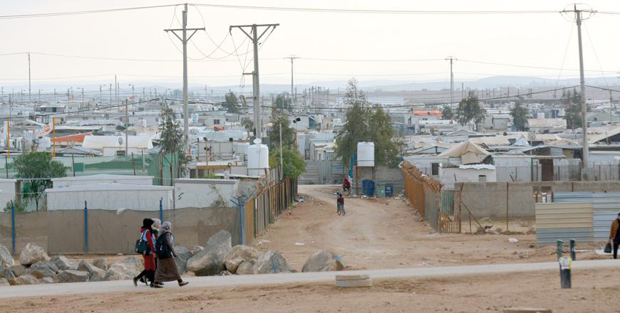 Syrian refugees are seen at Zaatari refugee camp in the northeast of Amman in this recent photo  (Photo by Amjad Ghsoun)