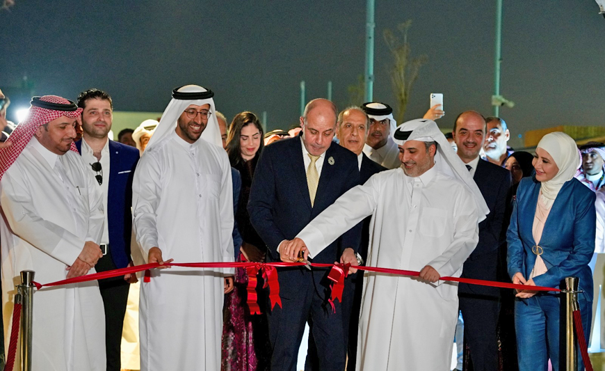Abdullah bin Turki Al Subaie, Qatar's Minister of Municipalities and Minister of Industry, Trade, and Supply Yousef Shamali during the inauguration of the International Horticultural Expo 2023 Doha, Qatar (Petra photo)