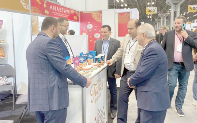 Investment Ministry Secretary General Zaher Qatarneh inaugurated the Jordanian pavilion at the Summer Fancy Food Show, which kicked off in New York on Sunday evening (Petra photo)