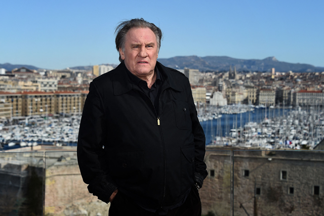 French actor Gerard Depardieu poses during a photocall for the second season of the French TV show ‘Marseille’ broadcasted and co-produced by US streaming video giant Netflix, on February 18, 2018 in Marseille, southern France (AFP photo)