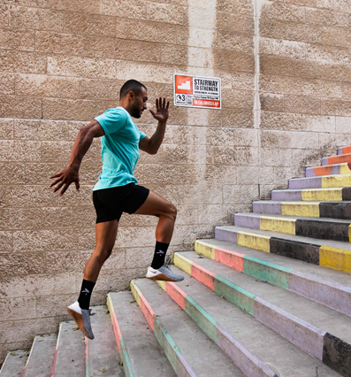 The ‘Hidden Gyms’ initiative aims to encourage the citizens of Amman to adopt healthy practices through regular exercise at the city’s hidden gyms — the roads and stairs that coil around Amman’s hills (Photo courtesy of Gymkuma)