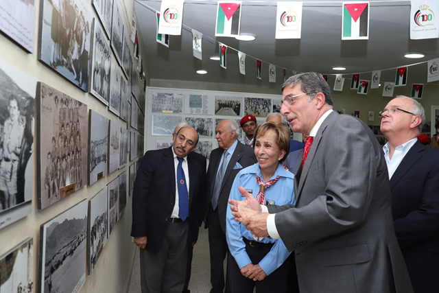 HRH Princess Basma during the inauguration of a photo exhibition organised by the Jordanian Association for Boy Scouts and Girl Guides on Wednesday (Petra photo)