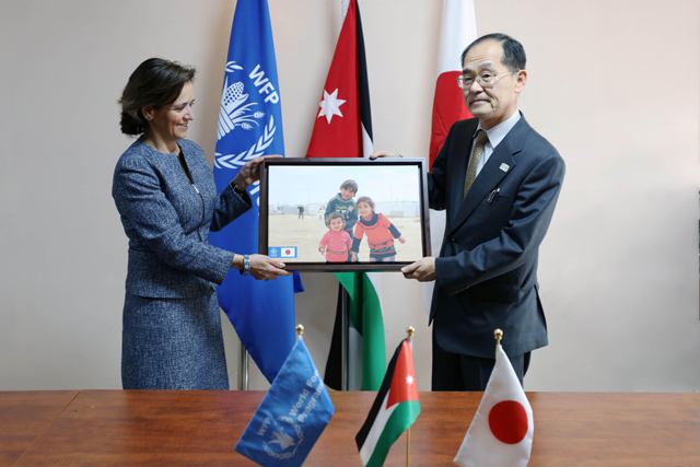   Japan's contribution of $1.6 million to the World Food Programme will support more than 82,000 vulnerable Jordanians and refugees with livelihood activities and daily healthy snacks for schoolchildren across the country (Photo courtesy of WFP)