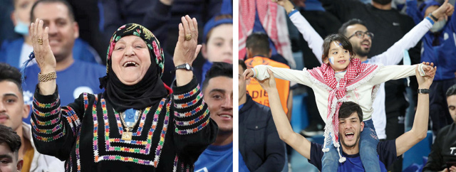 Ramtha fans celebrate the club’s winning of the Jordanian Pro League on Thursday (Photos courtesy of Jordan Olympic Committee)